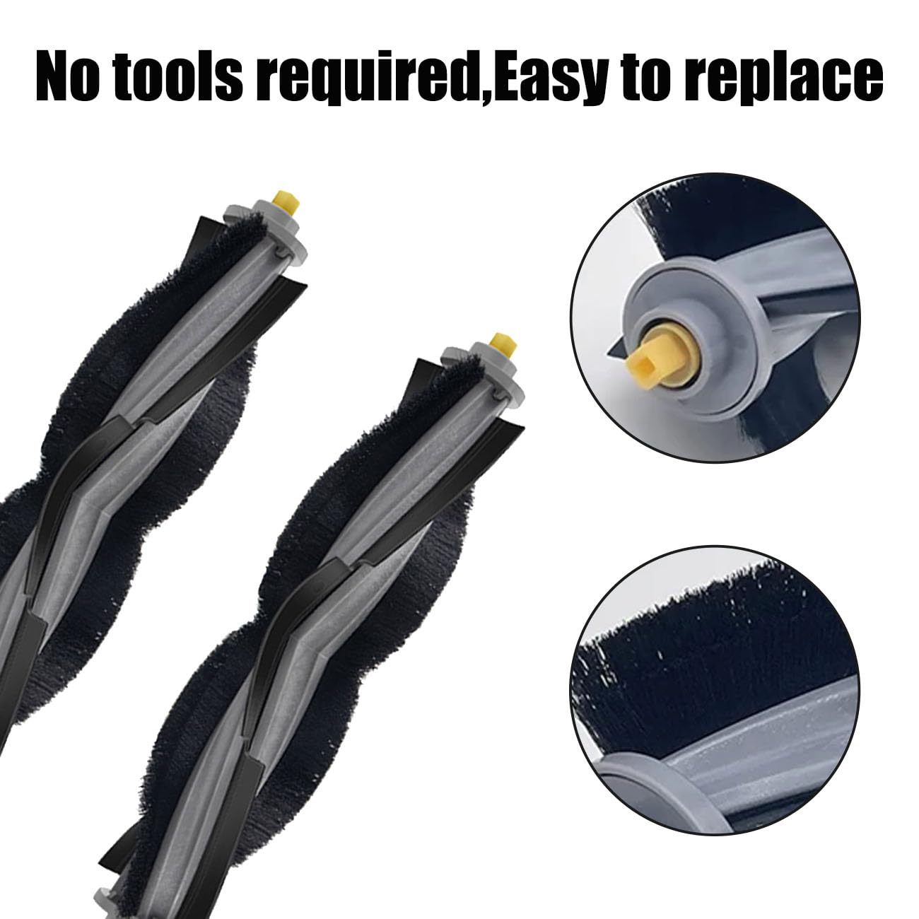 MZY LLC 3 Pack Replacement Rubber Roller Brushes for Ecovacs Deebot X1 Omni/ X1 PRO Omni/ X1 Plus/ T10 Omni/ T10 Turbo Vacuum Cleaner Accessories