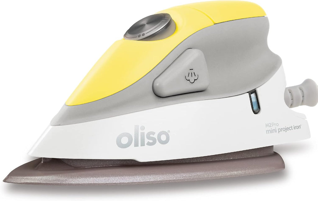 Oliso M2Pro Mini Steam Iron - 1000 Watt Dual Voltage Travel Iron for Sewing & Quilting - Butterscotch