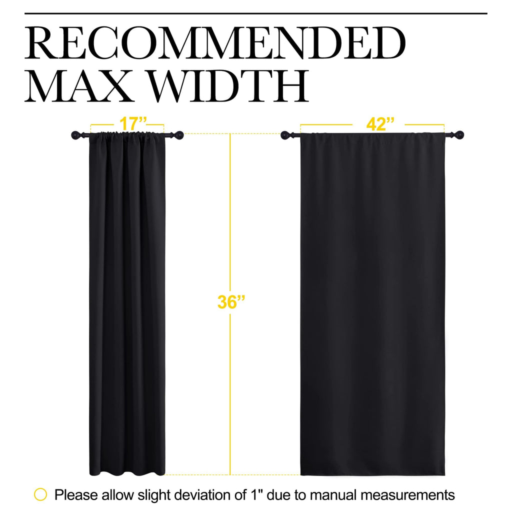 NICETOWN Short Curtains 36 inches Long, Black Out RV Bunk Panels, Kitchen Window Curtains Over Sink, Thermal Insulating Blackout Drapes/Draperies for Small Window (2 Panels, 42 inches Wide)