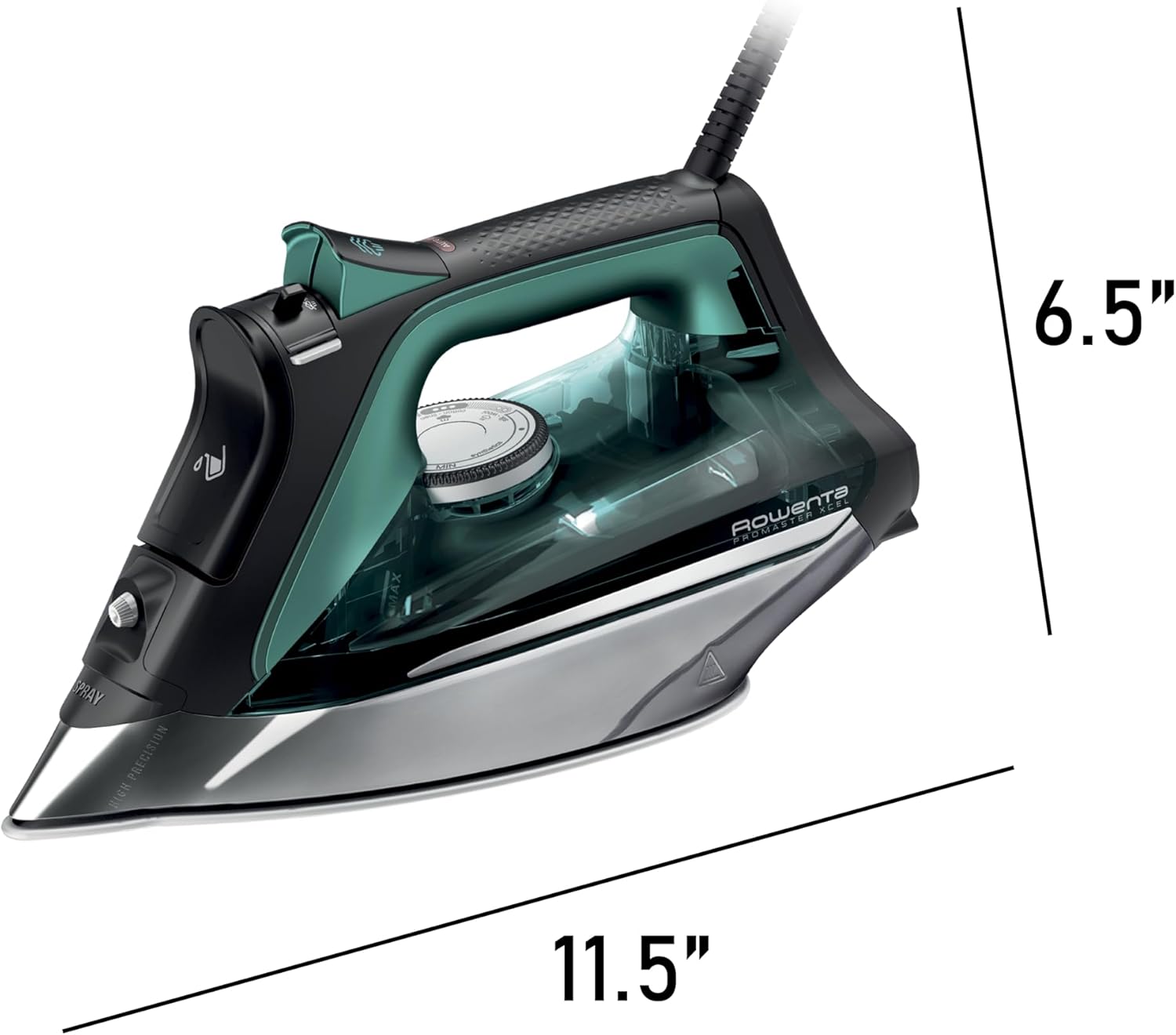Rowenta Pro Master Steam Iron - Stainless Steel Soleplate, Anti-Drip, 210 g/min, 1775 Watts, 400 Microsteam Holes