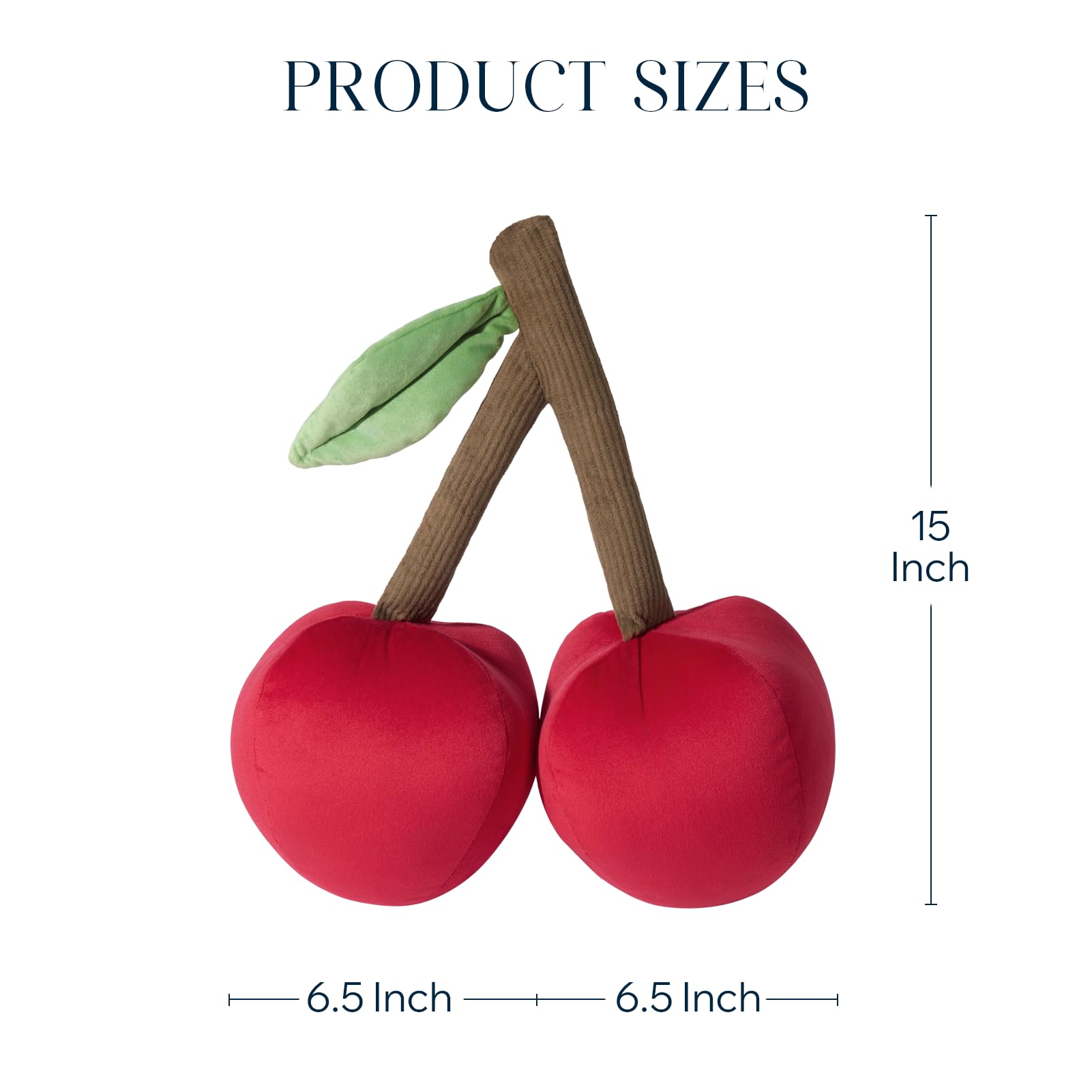 Phantoscope Fruit Shaped Pillow Series Cherry Shaped Throw Pillow, Fun Home Decor of Fruit Themed Cushions, Fall Decorative Pillow for Couch, Bed and Chair, Red, 15 x6.5 inches