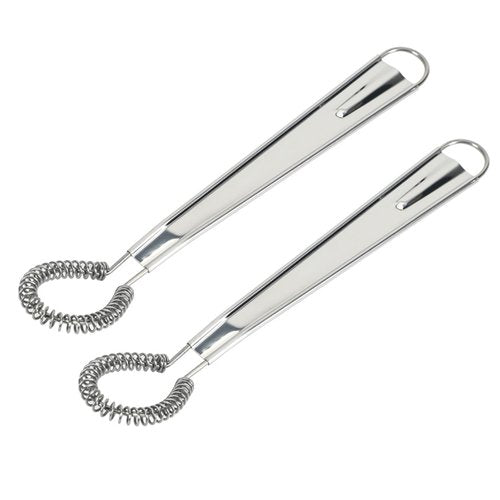 2 Pieces Egg Beater, Stainless Steel Mini Egg Whisk, Spring Coil Whisk, Handheld Milk Frother Foamer Sauce Stirrer Blender Coffee Mixer