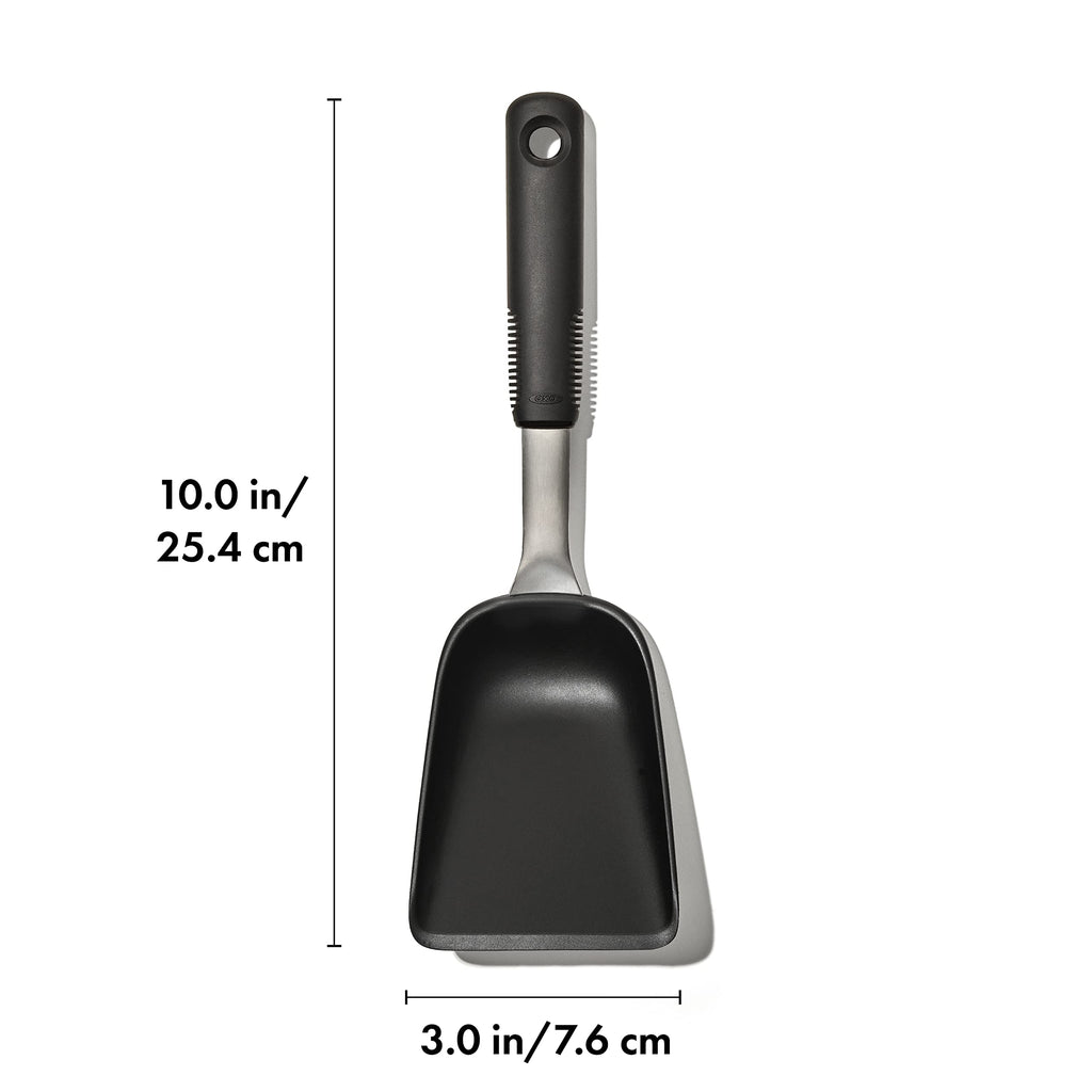 OXO Good Grips Sheet Pan Roasting Scoop for Vegetables and More, Black