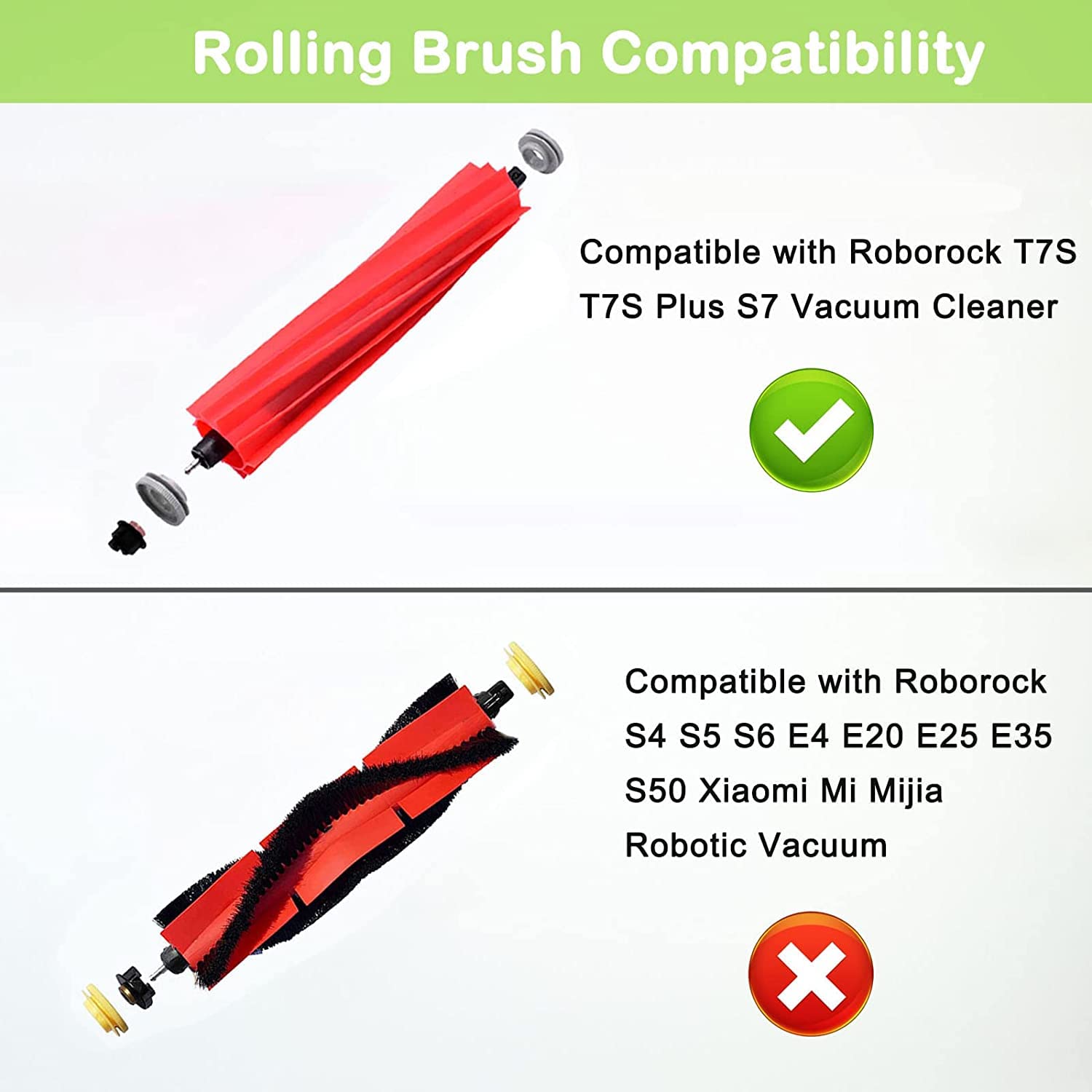 CauYien Roller Brush Replacement Compatible for Roborock S7,S7+,S7 MaxV,S7 MaxV Plus,S7 Max Ultra T7S,T7SPlus,Q7,Q7 +,Q7 Max,Q7 Max+,Q Revo,Qrevo MaxV,Qrevo S Robot Vacuum