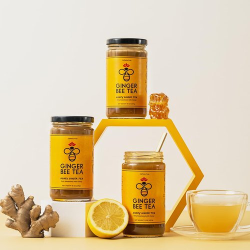 Ginger Bee Honey Tea Concentrate – Real Honey & Ginger Korean style Tea with Lemon | 19 Servings | Naturally Sweet, No Refined Sugar | Immune Support, Throat & Digestive Comfort | Hot or Iced Drink