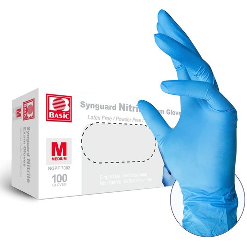 INTCO Basic Nitrile Exam Gloves, Medical Gloves Disposable Latex Free Powder-Free For Exam, Food Prep Cleaning, Medium Case of 1000, M, NGPF7002