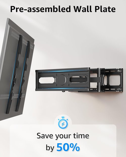 EconoMe TV Wall Mount - Full Motion Articulating Dual Arms for 32-65 Inch TVs | Swivel & Tilt, Max VESA 400x400mm
