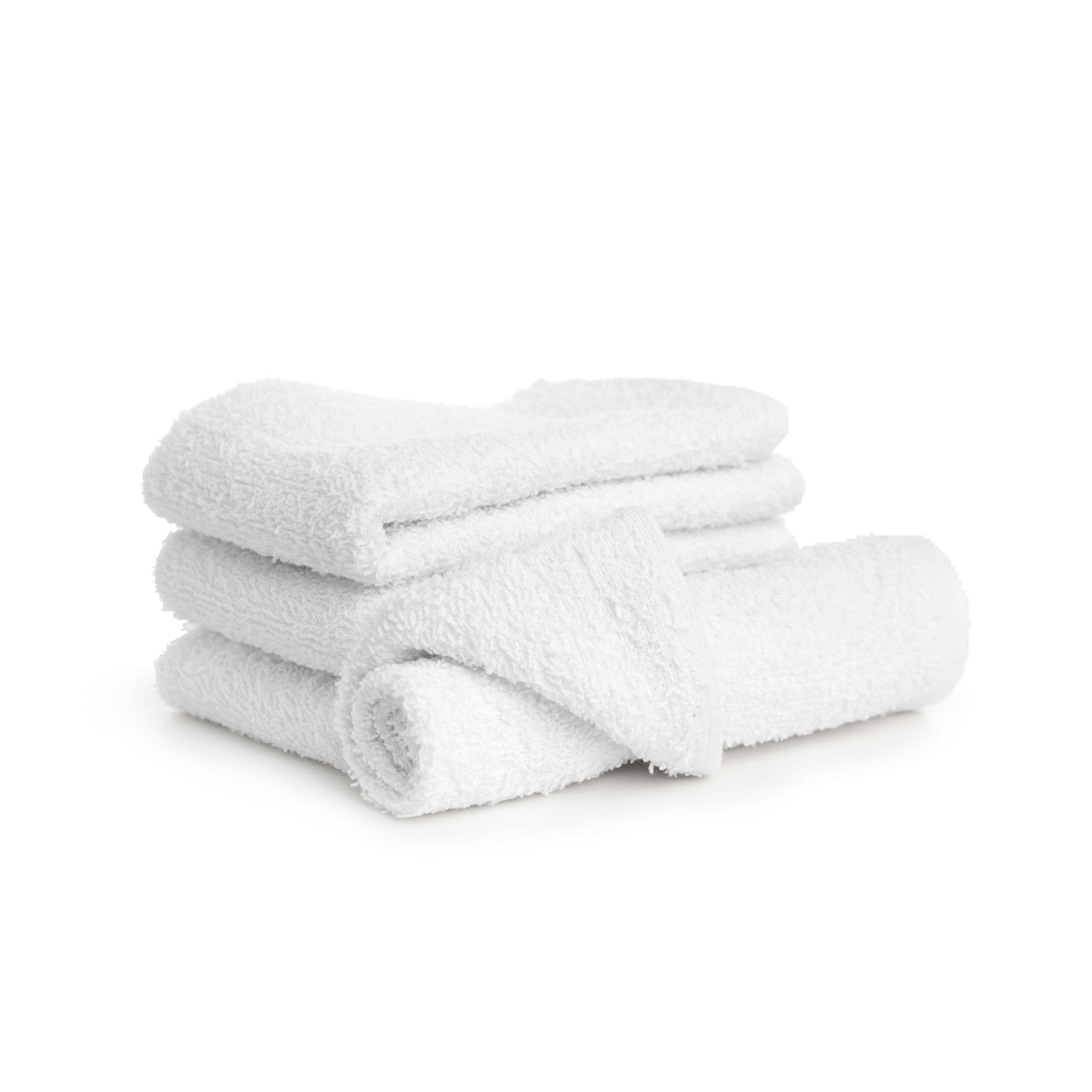 ZUPERIA 100% Cotton Terry Towels Cleaning Cloths, Pack of 50 (12" x 12") Multipurpose, Highly Absorbent, Reusable Cotton Rags, White Bar Towels & Cleaning Rags for Everyday Usage (White)