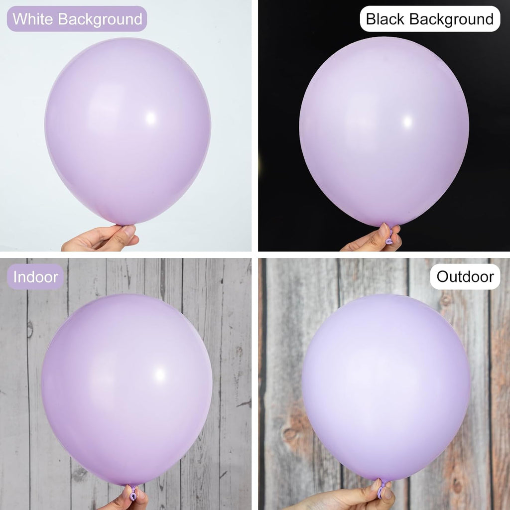 Ouddy Pastel Purple Balloon Set - 129 Pcs in Various Sizes for Birthday & Wedding Decor | Includes 6 Pcs 18” Arch Kit