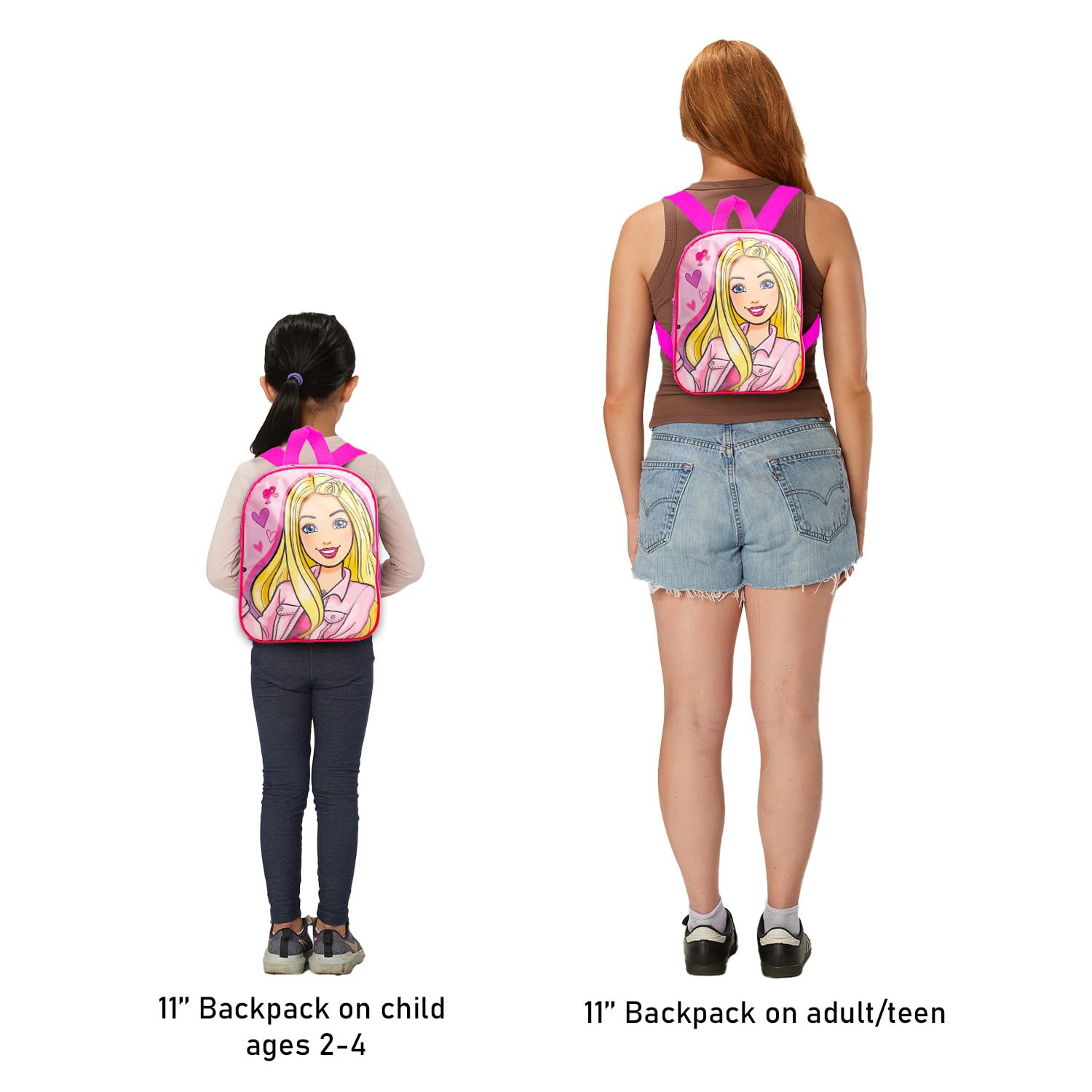 Barbie Mini Backpack with Lunch Box for Girls - Bundle with 11" School Bag, Lunch Bag Plus Tattoos, Water Bottle, and More | Barbie Girls Backpack Elementary School