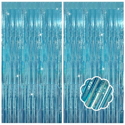 2 Pack Blue Streamers Party Decorations Backdrop Birthday