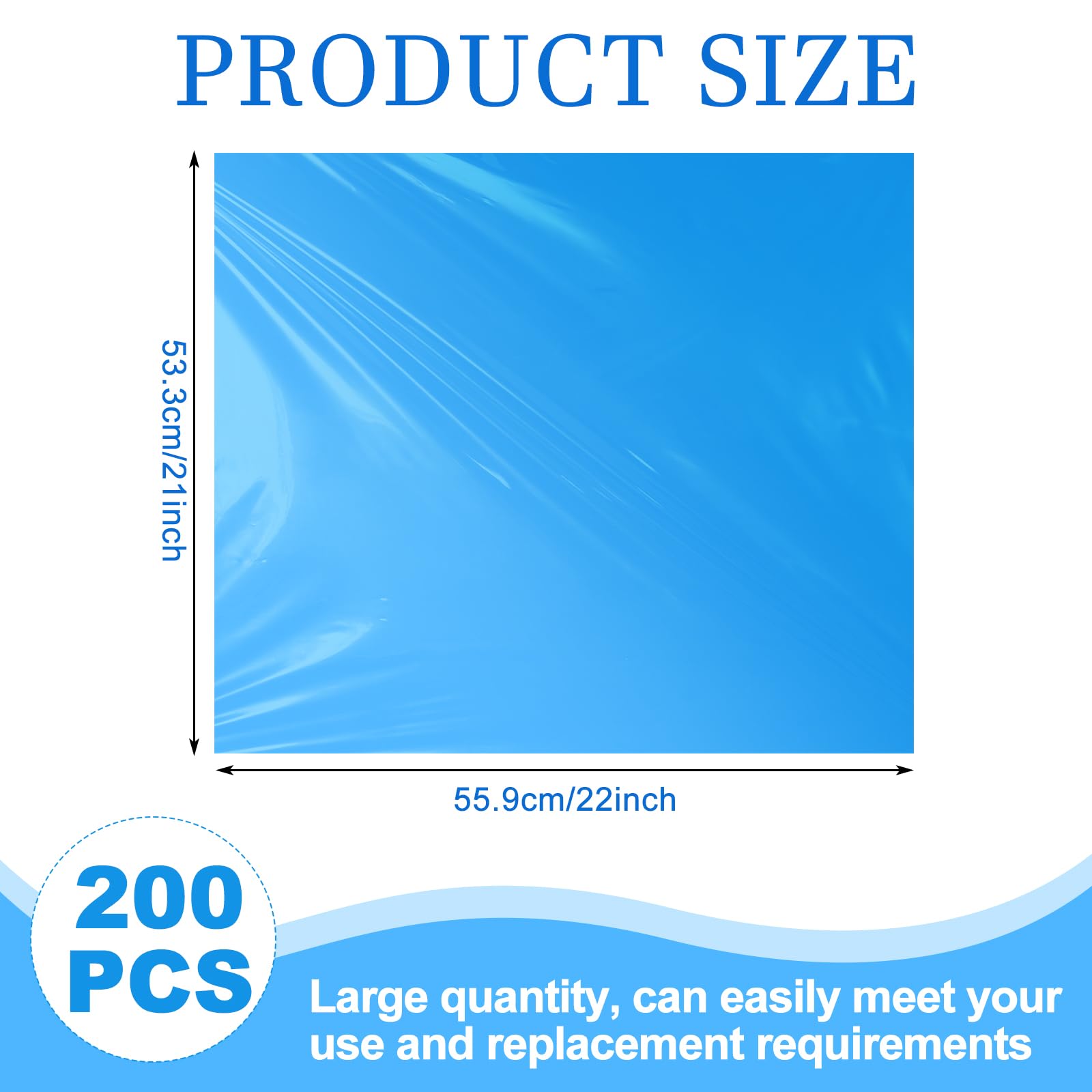 Honoson 200 Pack Disposable Poly Lug Liners 2.5 Mil Thick Plastic Meat Lug Liners for Meat Processing Mixing & Transport Flat Open Bags for Instant Cleanup (Blue)