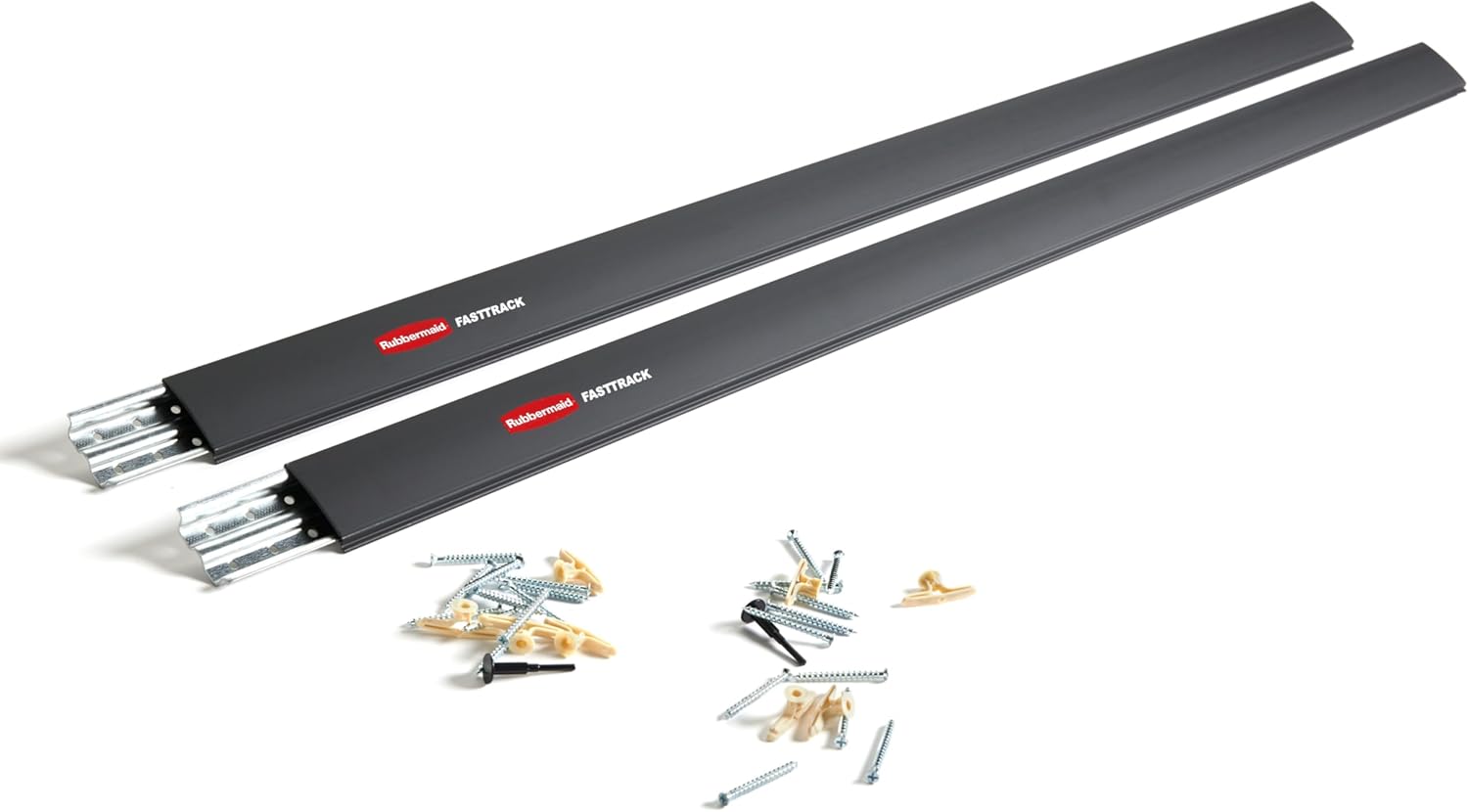 Rubbermaid FastTrack Wall Mounted Storage System - 48" Horizontal Rail | 2-Pack Holds 1750 lbs Each