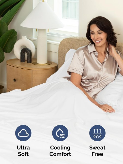 Extra Deep Twin Sheet Set by Comfy Hotel - 3-Piece Breathable Cooling Bed Sheets - Fits 18-24 Inch Mattresses - Ultra Soft, Wrinkle & Fade Resistant - Luxurious White Bedding