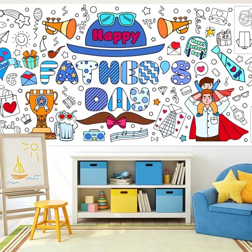 Giant Father's Day Coloring Poster & Table Cover - 72 x 30 Inches