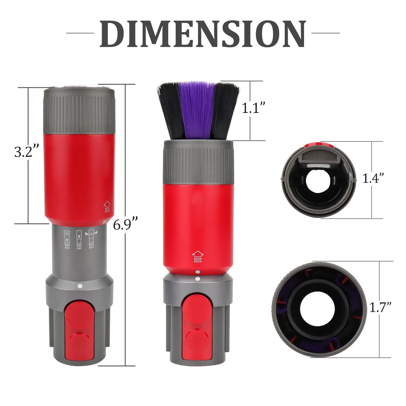 Traceless Dusting Brush Attachment for Dyson Gen5 V15 V15s V12 V11 V10 V9 V8 V7 Outsize Cordless Vacuum Cleaner,Ultra Soft Ideal for Delicate Wooden Surfaces
