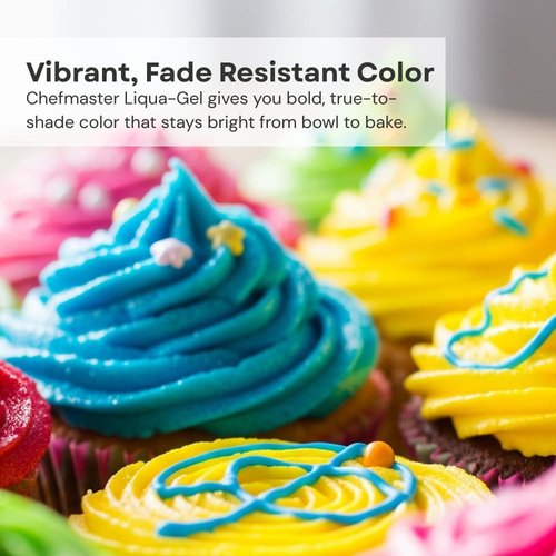 Chefmaster Sienna Liqua-Gel® Food Coloring - Vibrant, Professional-Grade Dye for Icing & Fondant | Fade-Resistant, Easy-to-Use | 2.3 oz
