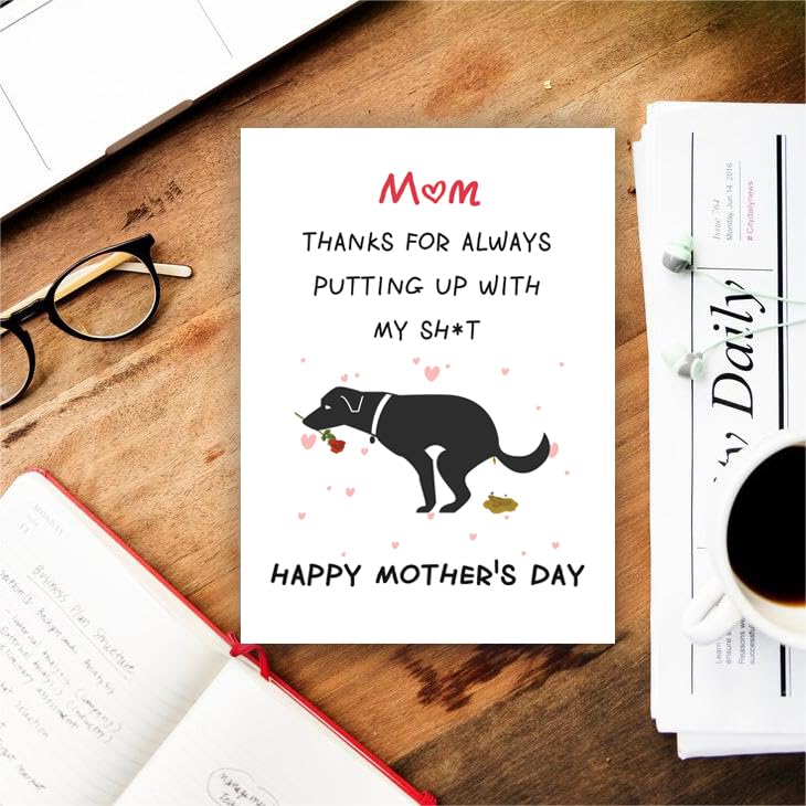 Funny Dog Mom Mother's Day Card with Envelope - Hilarious Gift