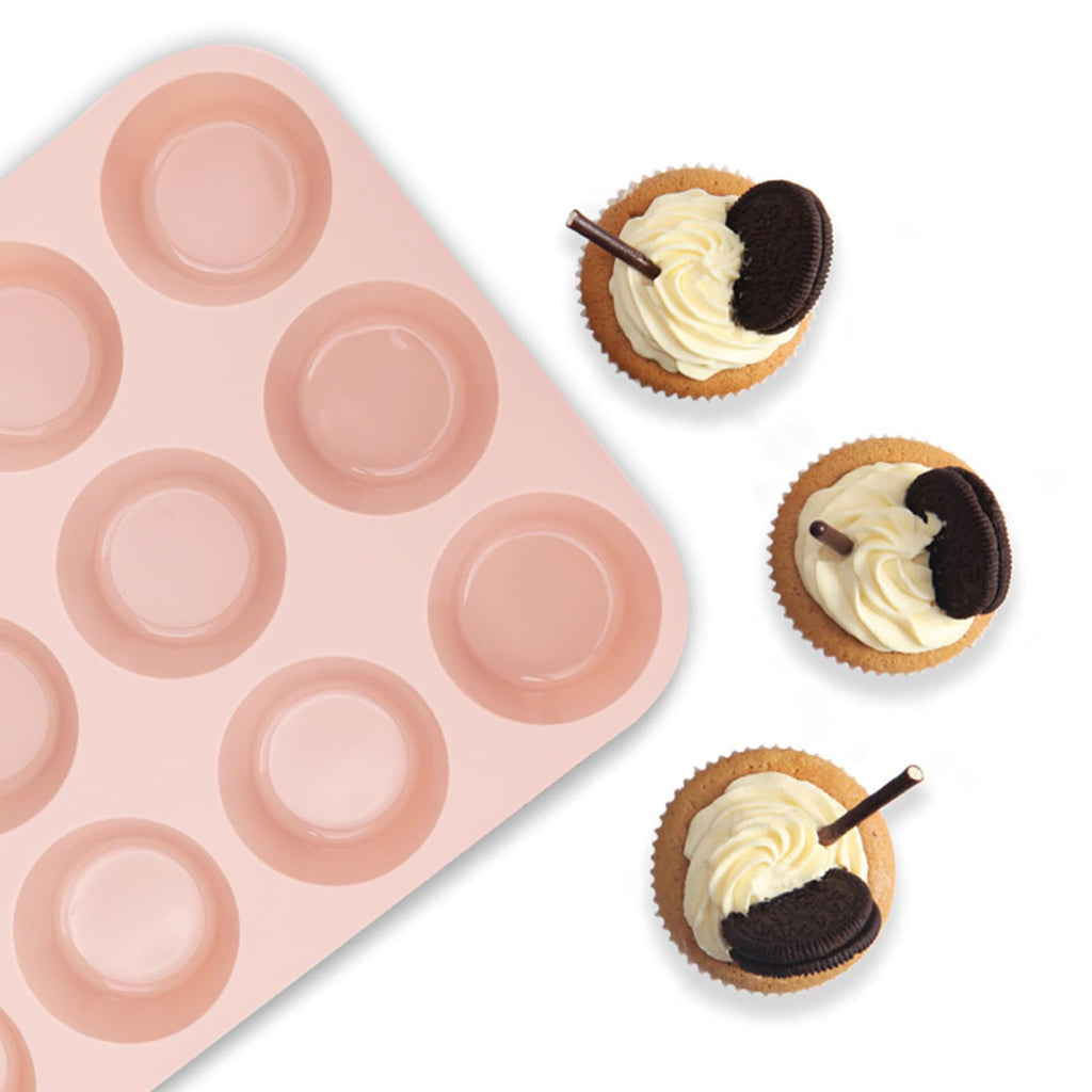 Baocuan 3 Pack 12 Cups Silicone Muffin Pan,Nonstick Regular Silicone Cupcake Pan, For Making Muffin Cakes, Tart and Bread