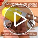 Stainless Steel Channel Knife for Citrus Zesting with Wood Handle