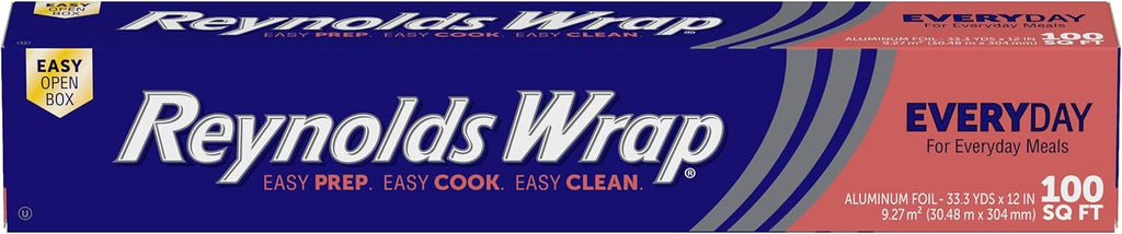Reynolds Wrap Aluminum Foil Roll - Everyday Strength, Freezer & Grill Safe, 12" Wide, 100 Sq. Ft.