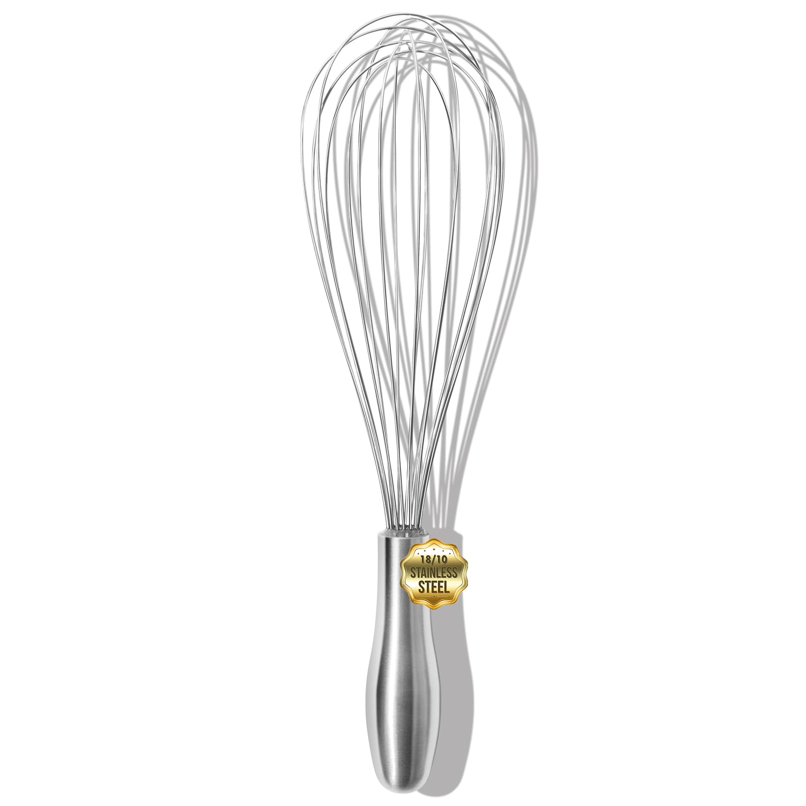 OYV 12" Whisk for Cooking, Ergonomic Handle, Dishwasher Safe 18/10 Stainless Steel Whisk, Professional Kitchen Wire Whisk, Perfect for Blending, Whisking, Baking, and Beating