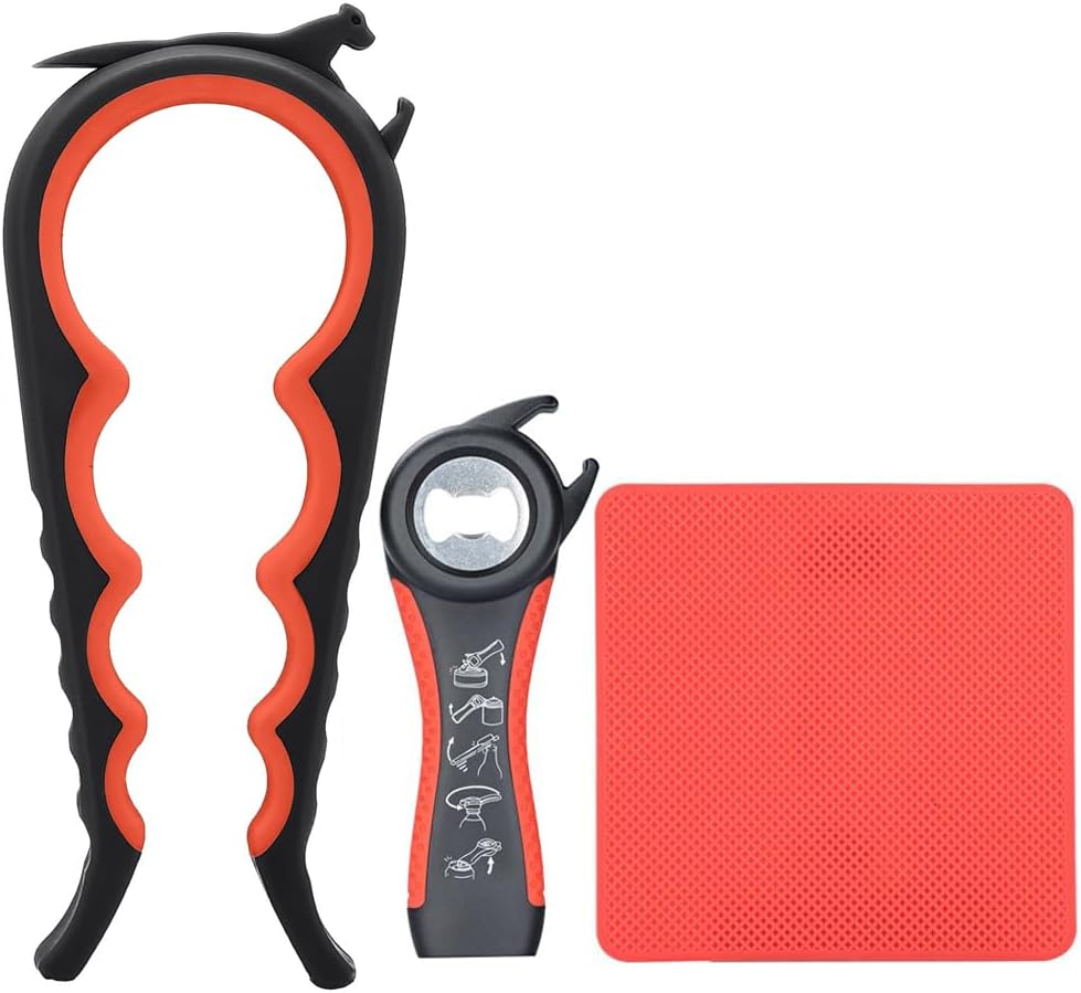 Skiennix 5-in-1 Jar Opener | Rubber Gripper Pad for Seniors with Arthritis & Weak Hands