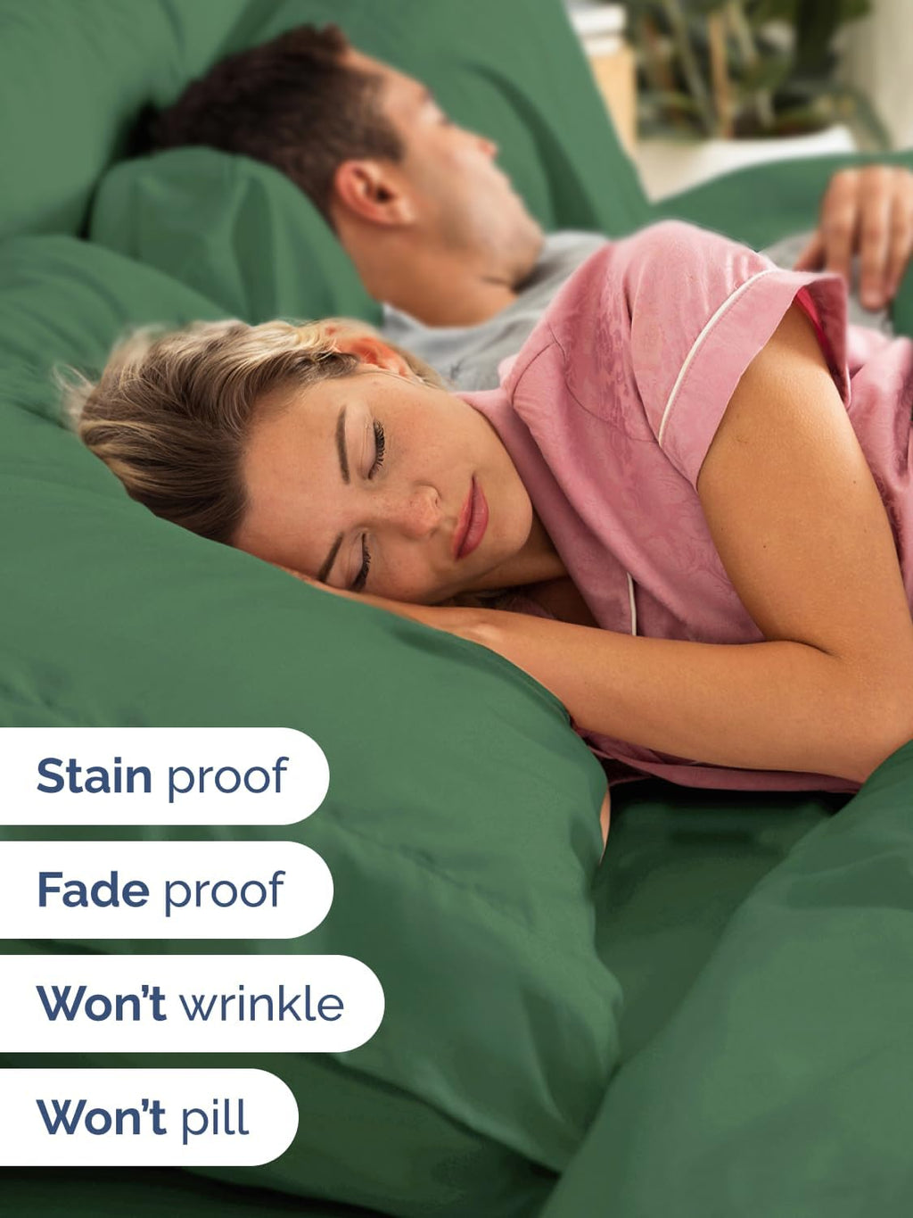 Skiennix Extra Deep Split King Sheet Set - 7 Piece Cooling Bedding - Soft, Wrinkle-Free, Emerald Green