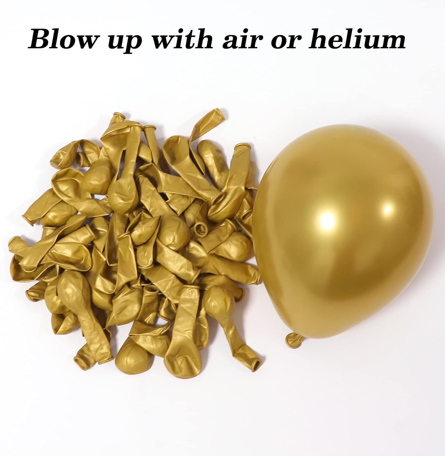 RUBFAC Gold Balloons - 120pcs 5-Inch Chrome Metallic Latex Balloons for Graduation, Birthday & Wedding Decor