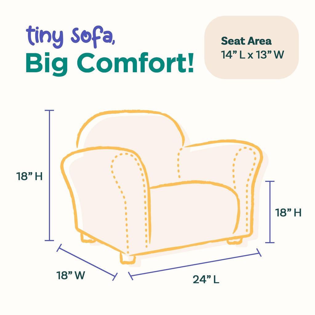 Roundy Toddler Armchair with Soft Microsuede Upholstery Durable Wooden Frame, Ergonomic Design, Fully Assembled, Comfortable Kids Chair for Ages 2-5, Ideal for Bedroom, Playroom & Daycare Use.