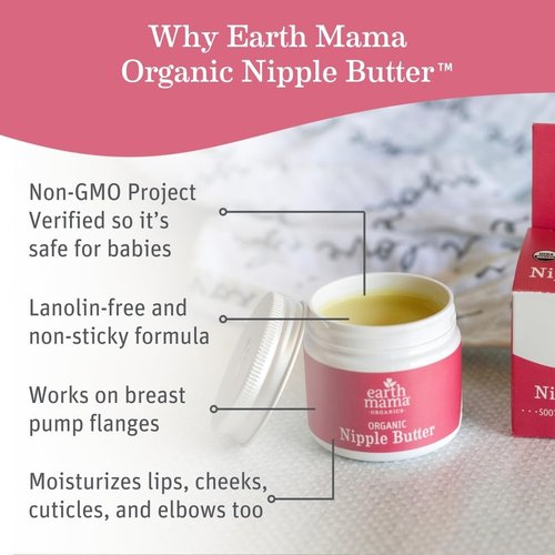 Earth Mama Organic Nipple Butter™ - Safe Nipple Cream for Breastfeeding | Non-Lanolin, 2 oz