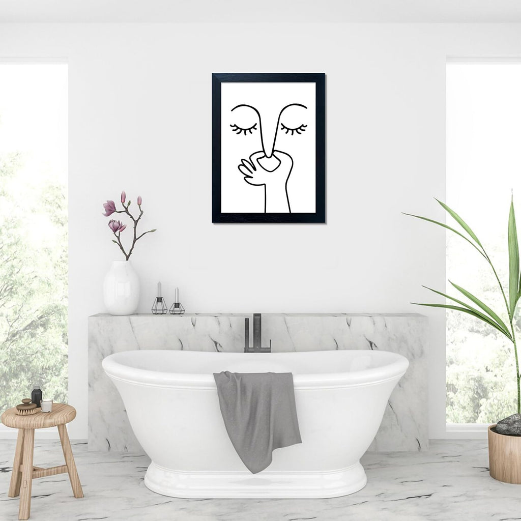 Regine Switzerland Funny Bathroom Wall Art - Humorous Canvas Print for Guest Toilet Decor | Black and White Design