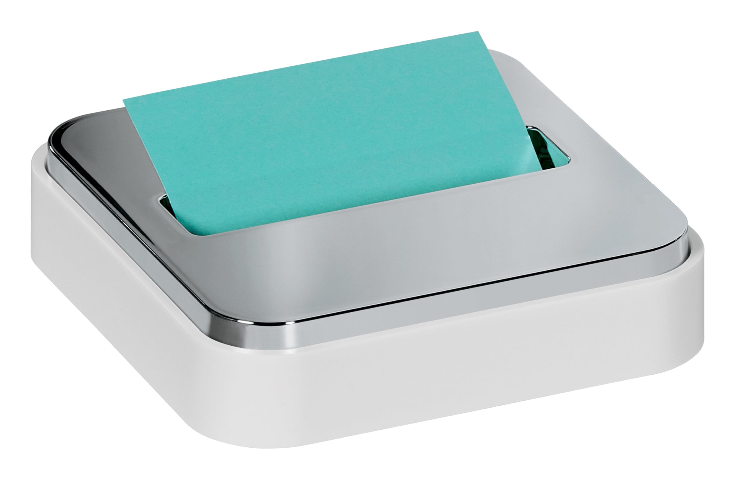 Post-it Note Dispenser for 3 in x 3 in Notes, White Base with Steel Top