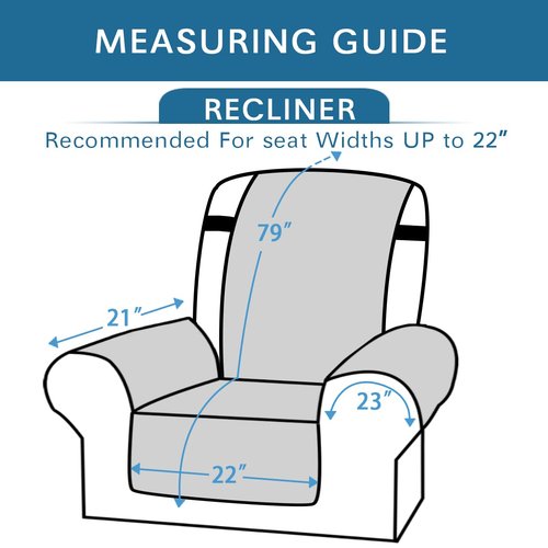 H.VERSAILTEX 100% Waterproof Recliner Chair Cover - Non-Slip Dog Chair Cover with Elastic Straps - Washable Furniture Protector for Pets, Dogs (Dark Teal)