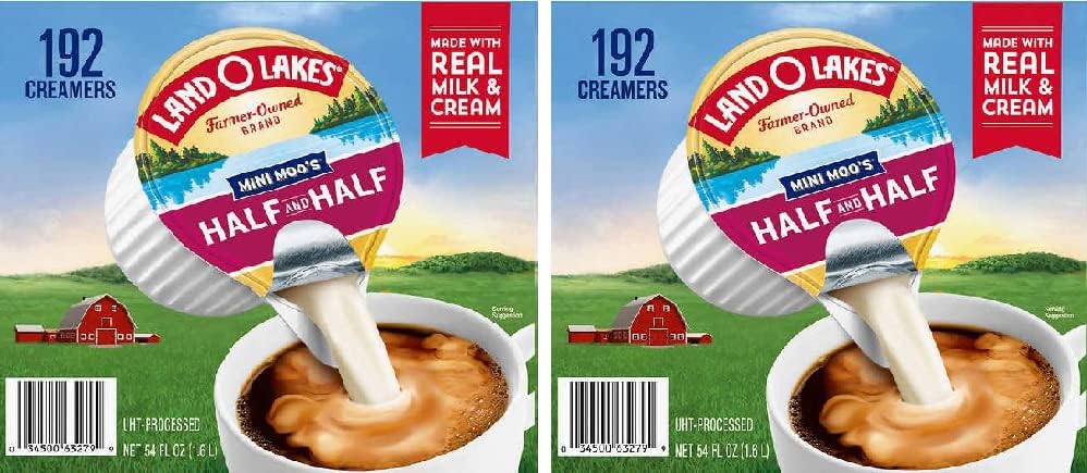 Mini Moo's Half And Half Creamer Singles - 192 Count Box | Perfect For Coffee Lovers