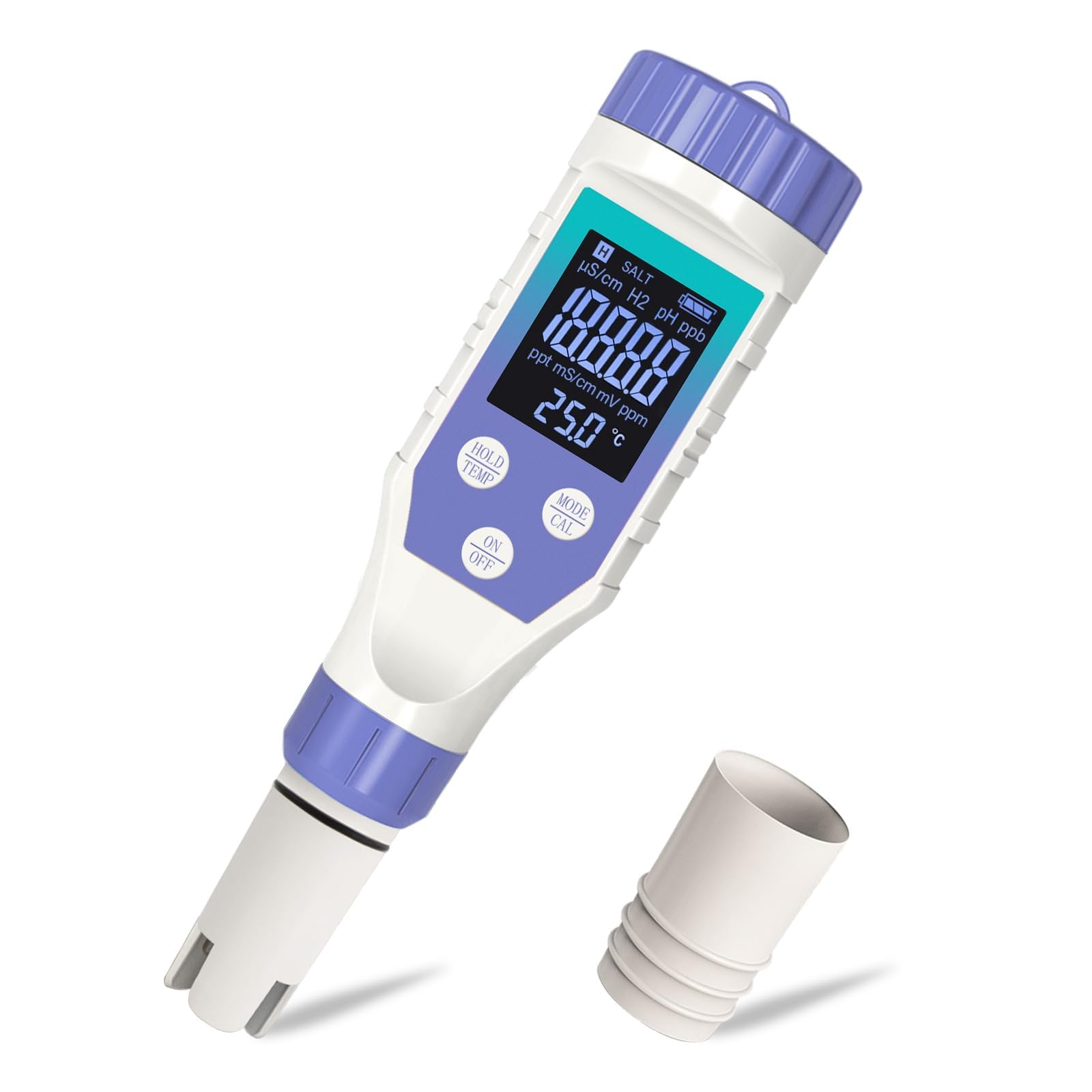 YewhickPool Salt Tester & Chlorine Meter, Pool pH Tester, 7 in 1 FAC Digital Salinity Tester for Saltwater Aquarium Sodium Chloride Swimming Pools Hot Tubs Spas