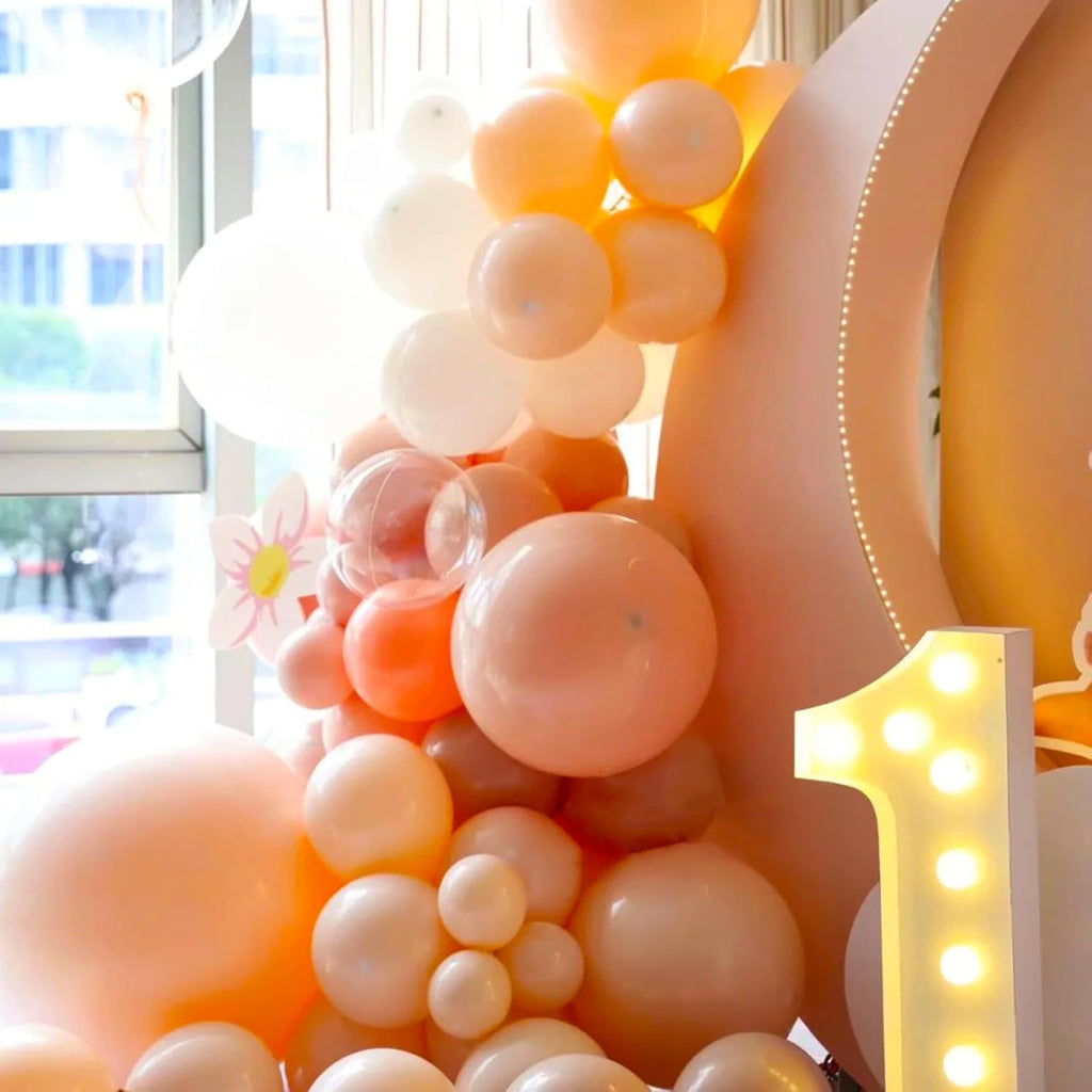 Voircoloria Peach Balloon Garland Kit - 90 Pack with Various Sizes (5-18 Inch) for Parties & Celebrations