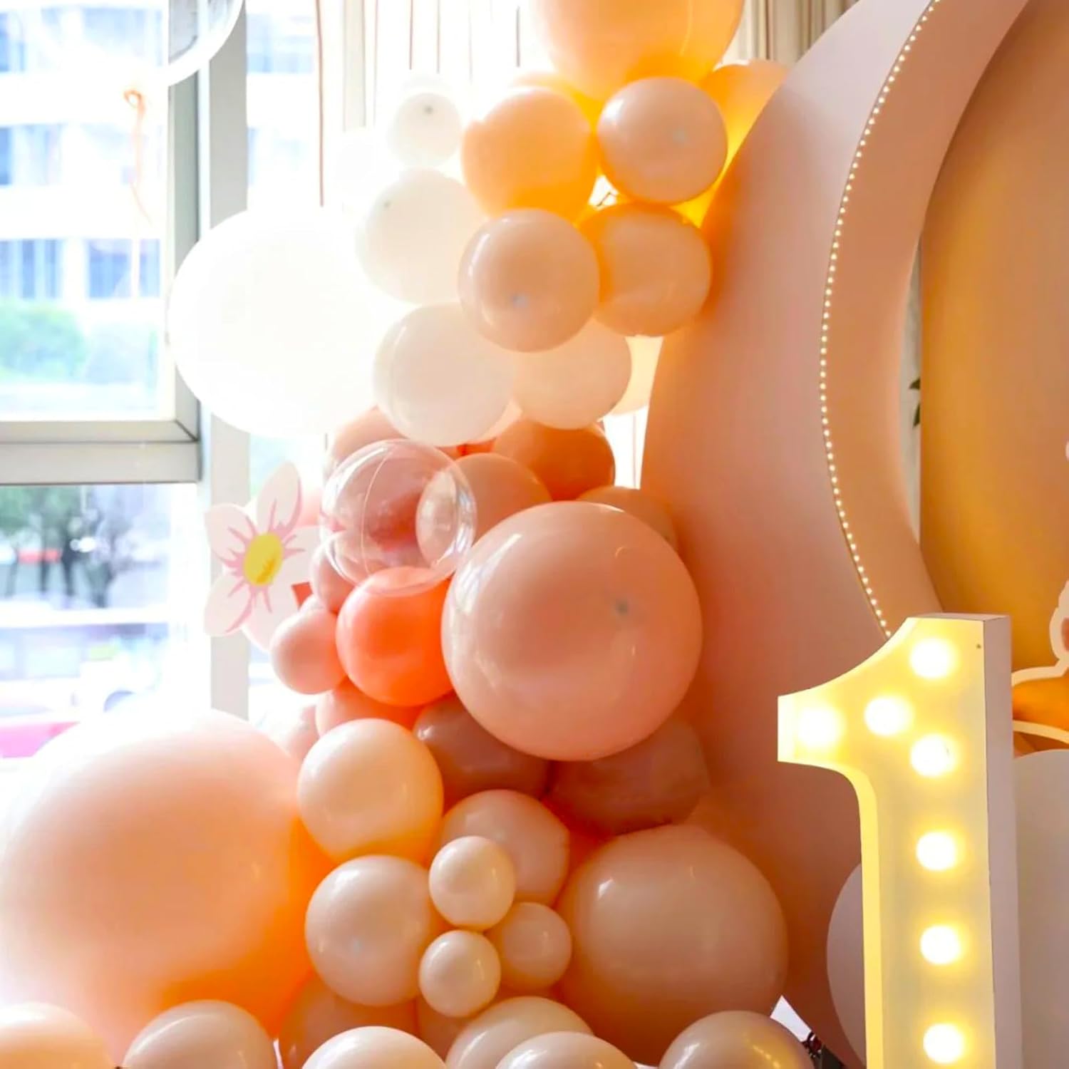 Voircoloria Peach Balloon Garland Kit - 90 Pack with Various Sizes (5-18 Inch) for Parties & Celebrations