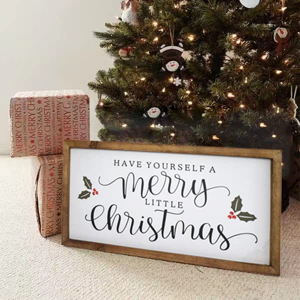 Holiday Wooden Wall Sign - Have Yourself A Merry Little Christmas - 16 x 8 Inches
