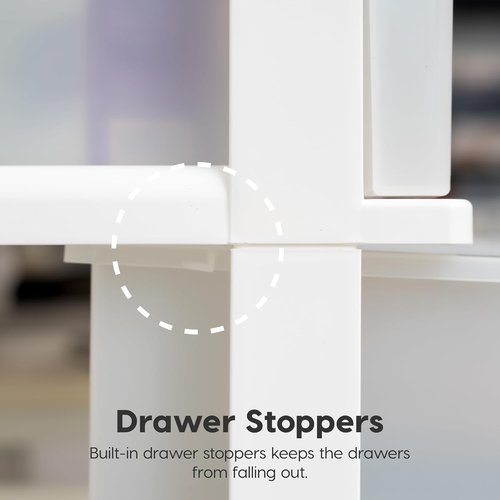 IRIS USA Rolling Drawer Storage Organizer Cart - 3 Spacious Drawers with Wheels | White for Crafts & More