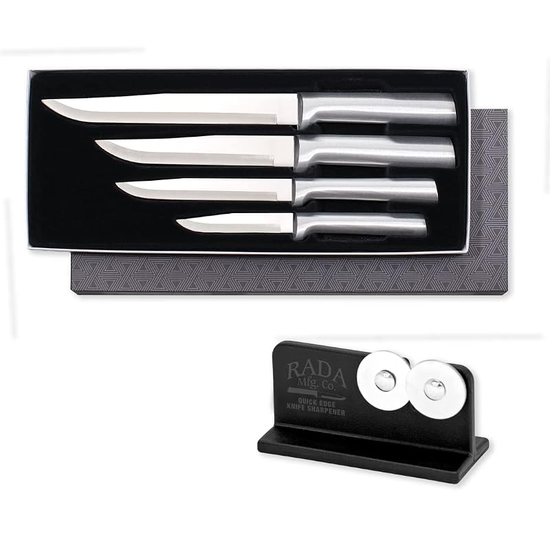 RADA Wedding Register Cutlery Set with Sharpener - 4-Piece Silver