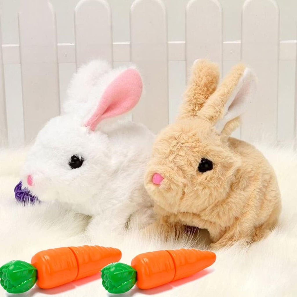 Skiennix Realistic Bunny Toy - Interactive Plush Rabbit with Sounds & Movements | Brown & White