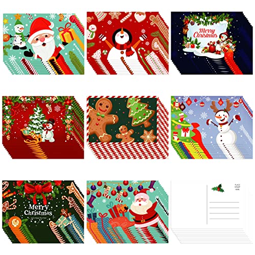 Santa Claus Postcards Set - 80 Note Cards for Kids & Adults, 4x6 Inches