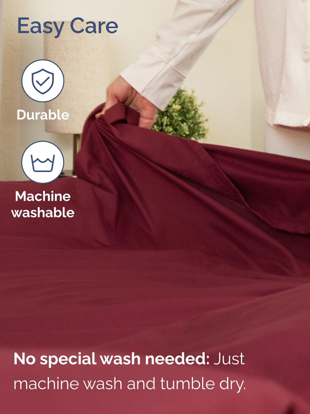 Skiennix Extra Deep Twin XL Sheet Set - 4 Piece Breathable Cooling Bedding - Soft, Wrinkle-Free, Burgundy