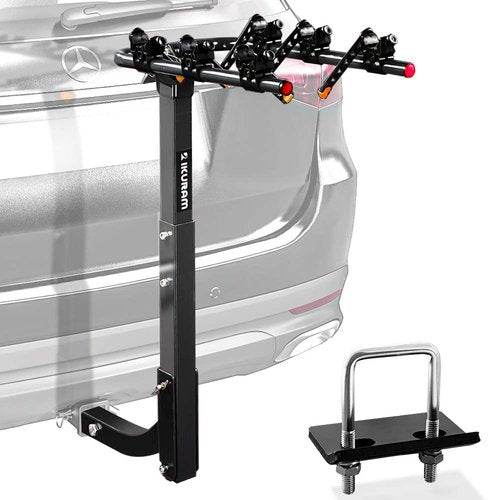 3 Bike Rack Bicycle Carrier Racks Hitch Mount Double Foldable Rack for Cars Truck SUV Fits 2" Hitch Receiver, Including Anti-Rattle Hitch Tightener