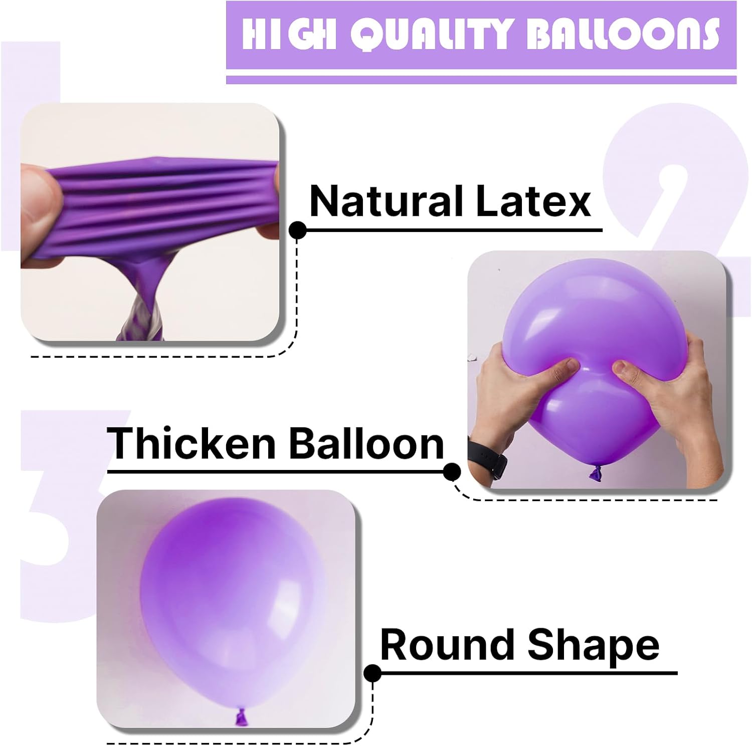 PartyWoo Purple Balloons - 101pcs 12-Inch Latex Balloons for Birthday & Wedding Decor