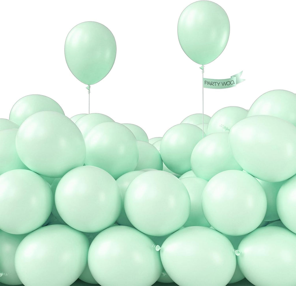 PartyWoo Pastel Green Balloons - 50 Mini 5-Inch Latex Balloons for Birthday & Baby Shower Decor