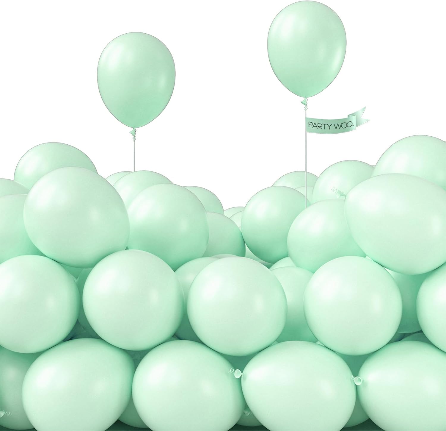 PartyWoo Pastel Green Balloons - 50 Mini 5-Inch Latex Balloons for Birthday & Baby Shower Decor