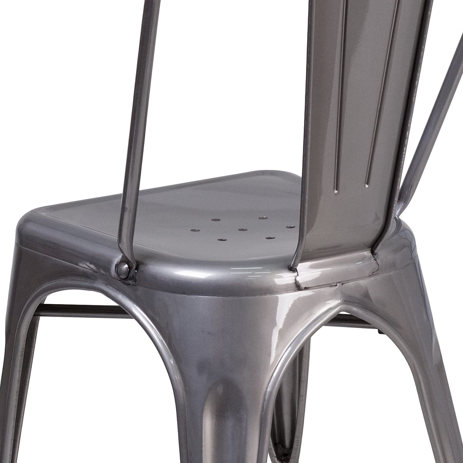 Flash Furniture Lincoln Clear Coated Metal Indoor Stackable Chair