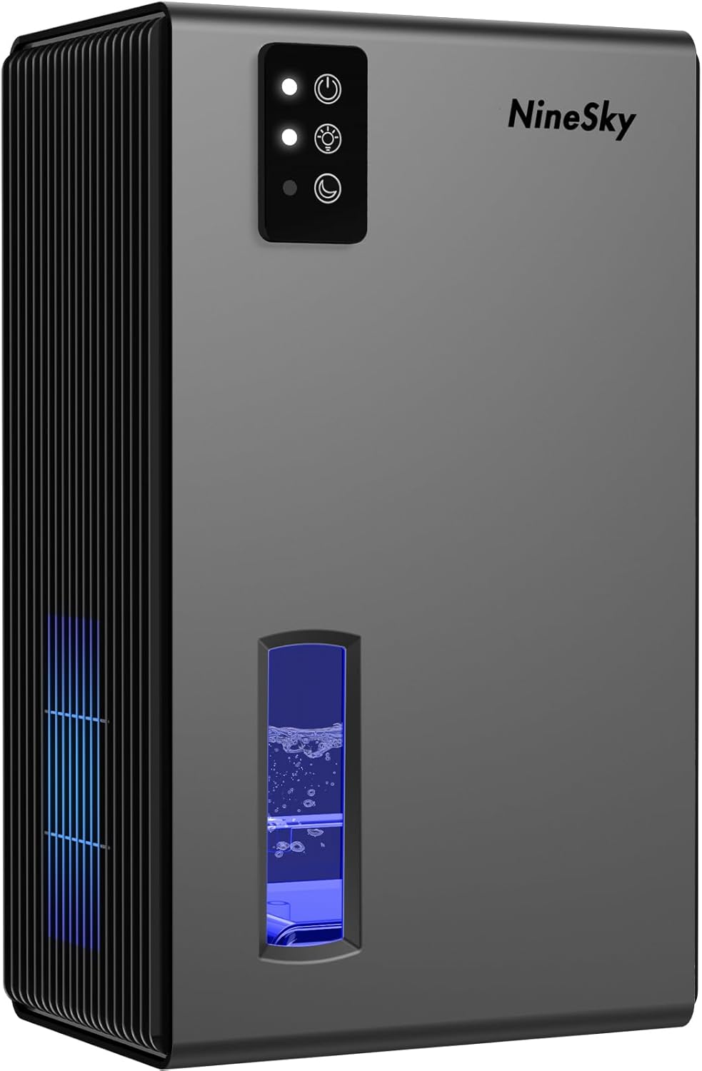 NineSky Dehumidifier - 1000 Sq.Ft. Quiet Home Dehumidifier with 95Oz Water Tank & 7-Color Light (Grey)